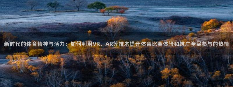 中欧体育官网：新时代的体育精神与活力：如何利用VR、AR等技术提升体育比赛体验和推广全民参与的热情